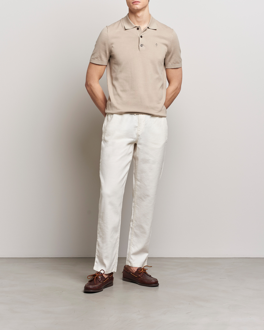 Herr | Byxor | Morris | Fenix Linen Slacks Off White