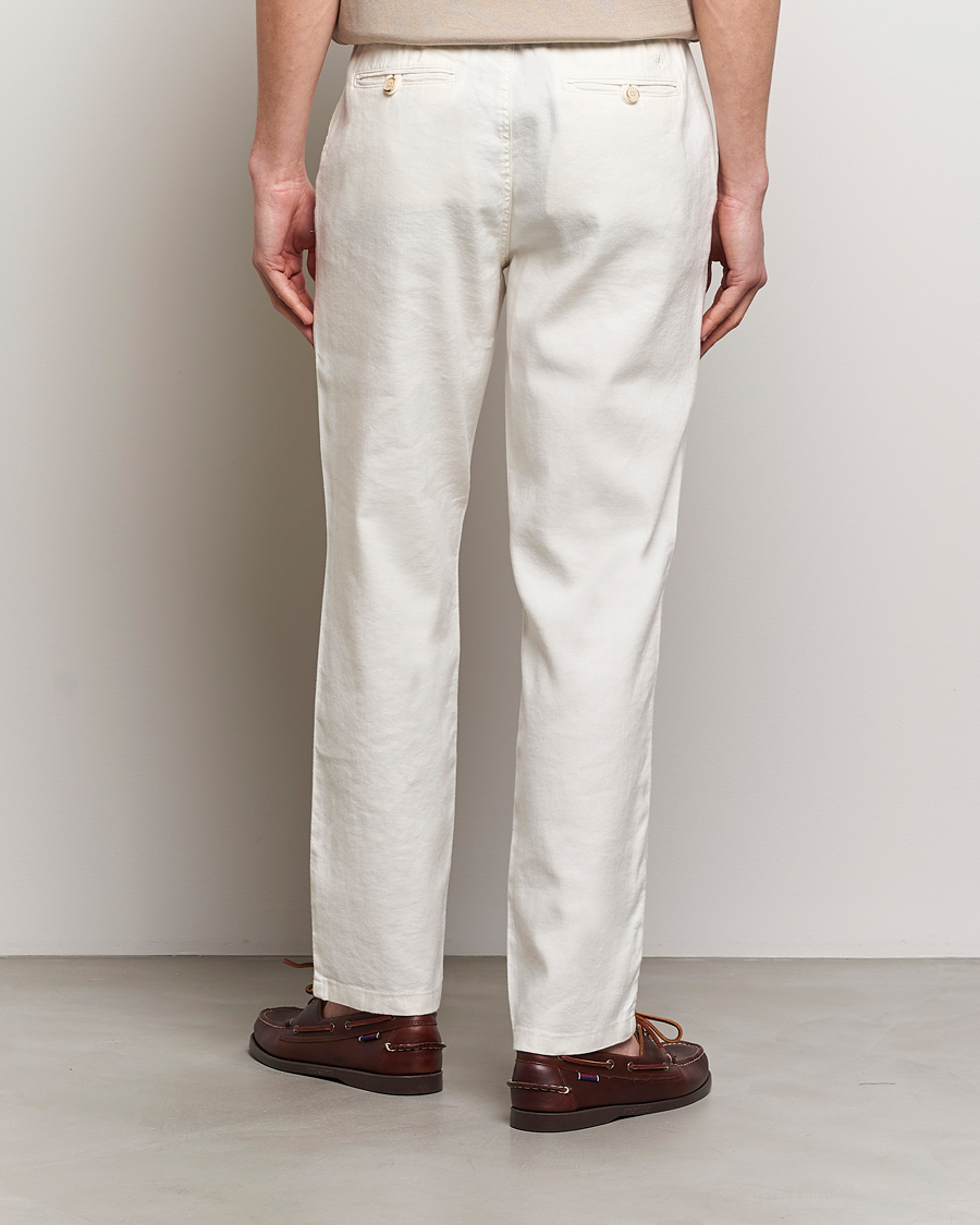 Herr | Byxor | Morris | Fenix Linen Slacks Off White