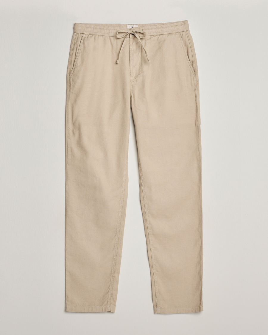 Herr | Byxor | Morris | Fenix Linen Slacks Khaki