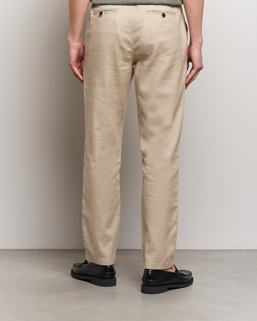 Herr | Byxor | Morris | Fenix Linen Slacks Khaki