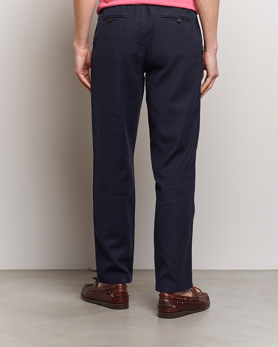 Herr | Byxor | Morris | Fenix Linen Slacks Blue