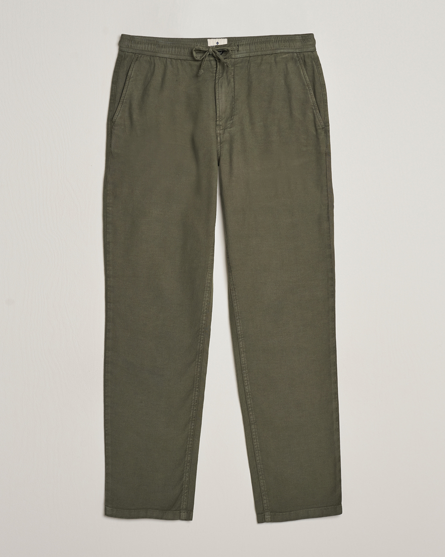 Herr | Byxor | Morris | Fenix Linen Slacks Olive