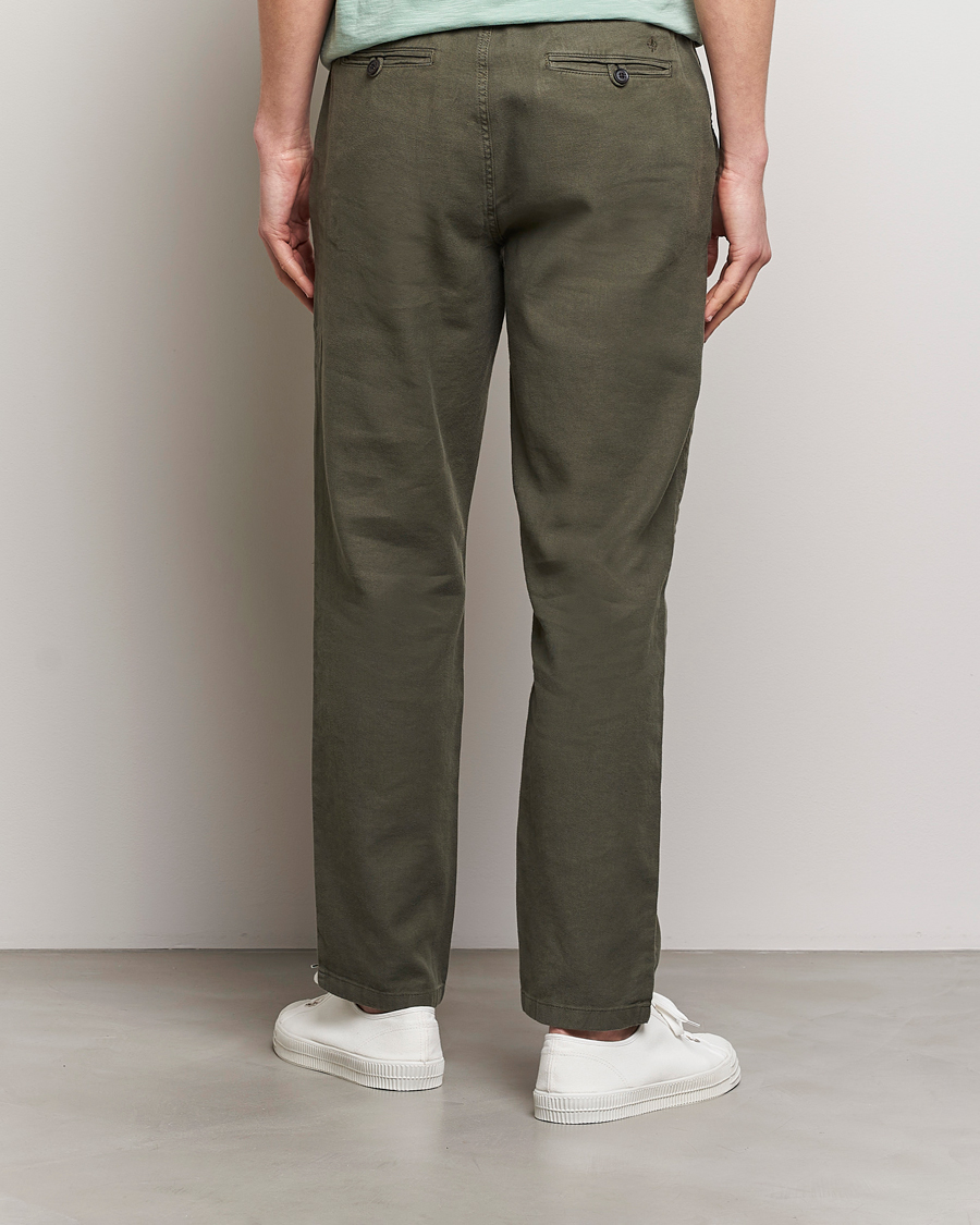 Herr | Byxor | Morris | Fenix Linen Slacks Olive