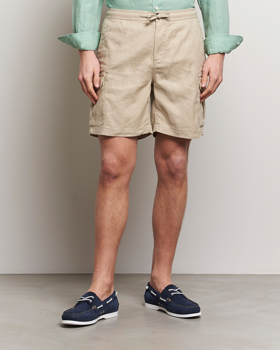 Herr | Shorts | Morris | Cargo Linen Shorts Khaki