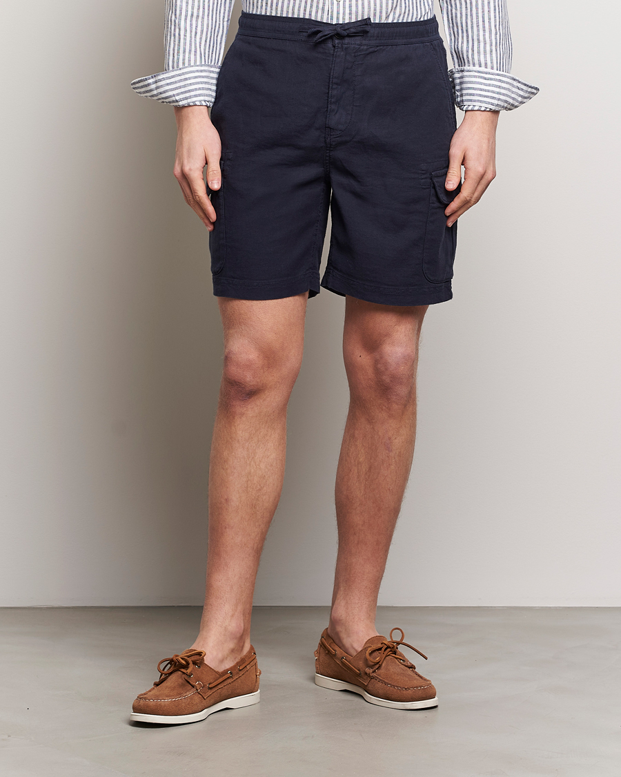 Herre | Shorts | Morris | Cargo Linen Shorts Blue
