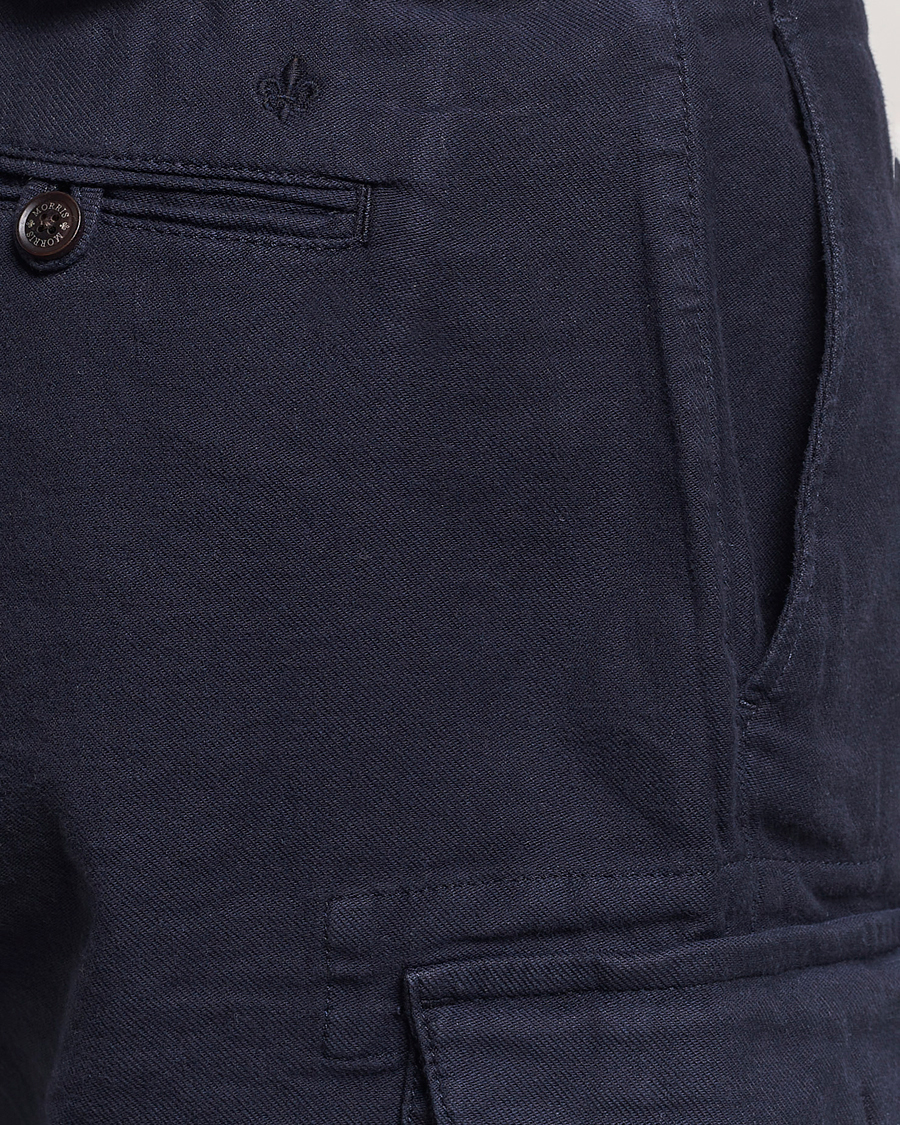 Herr | Shorts | Morris | Cargo Linen Shorts Blue