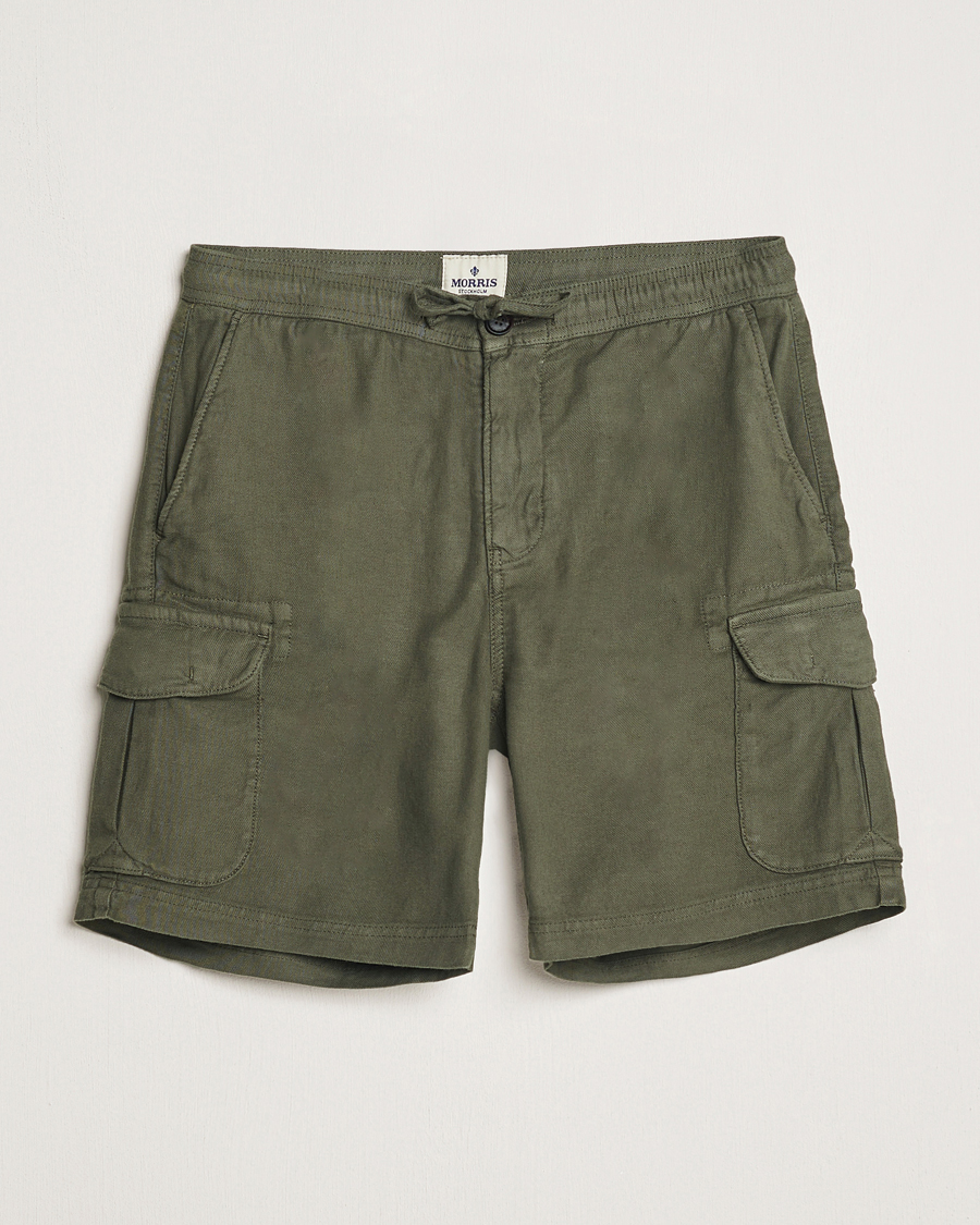 Herr | Shorts | Morris | Cargo Linen Shorts Olive