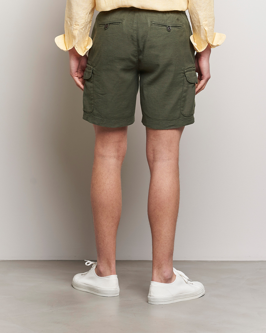 Herr | Shorts | Morris | Cargo Linen Shorts Olive