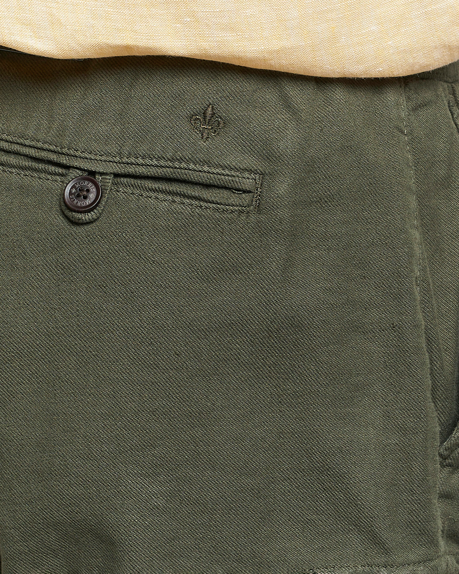 Herr | Shorts | Morris | Cargo Linen Shorts Olive