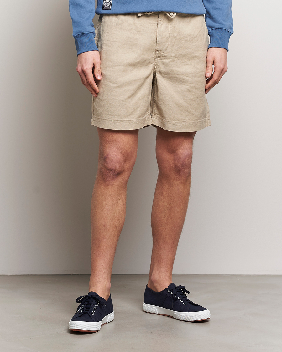 Herr | Kläder | Morris | Fenix Linen Shorts Khaki