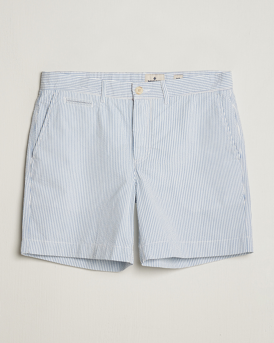 Herr | Shorts | Morris | Seersucker Summer Shorts Light Blue