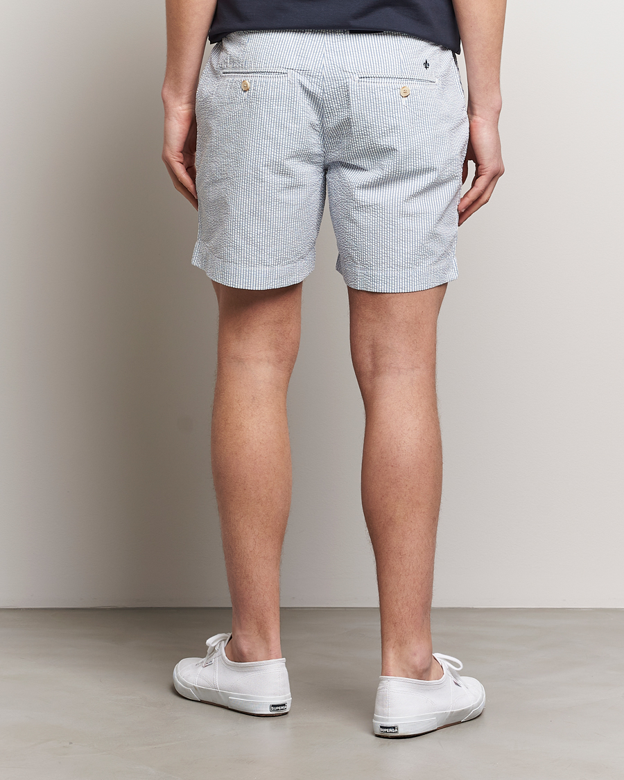 Herr | Shorts | Morris | Seersucker Summer Shorts Light Blue