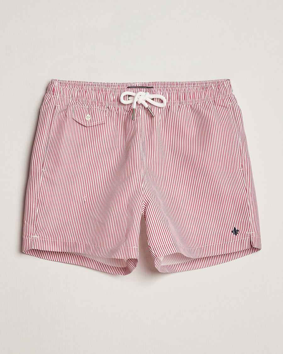 Herr | Badbyxor | Morris | Stripe Bathing Trunks Cerise