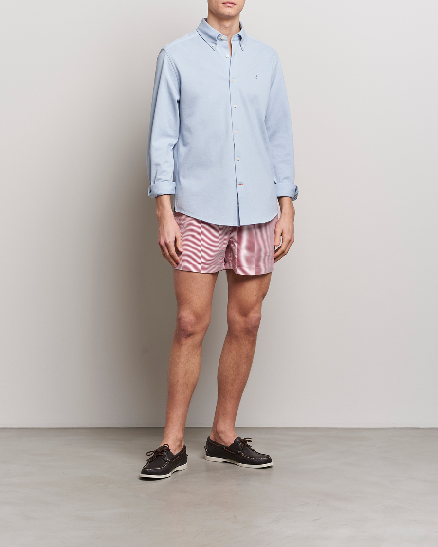 Herr | Badbyxor | Morris | Stripe Bathing Trunks Cerise