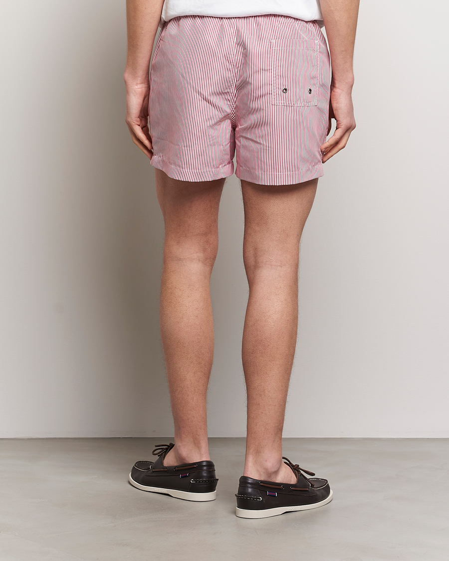 Herr | Badbyxor | Morris | Stripe Bathing Trunks Cerise