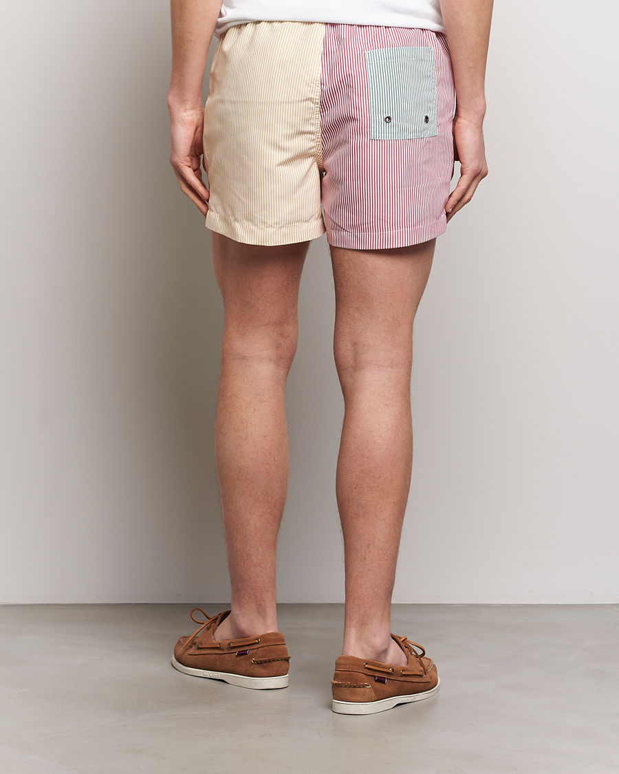 Herr | Badbyxor | Morris | Mixed Stripe Bathing Trunks Off White