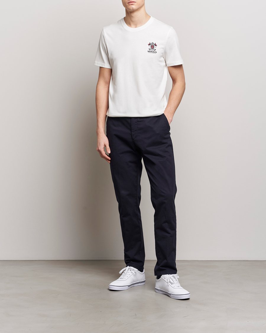 Herr | T-Shirts | Morris | Crew Neck Cotton T-Shirt Off White