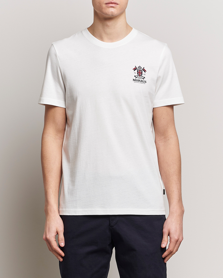 Herr | T-Shirts | Morris | Crew Neck Cotton T-Shirt Off White