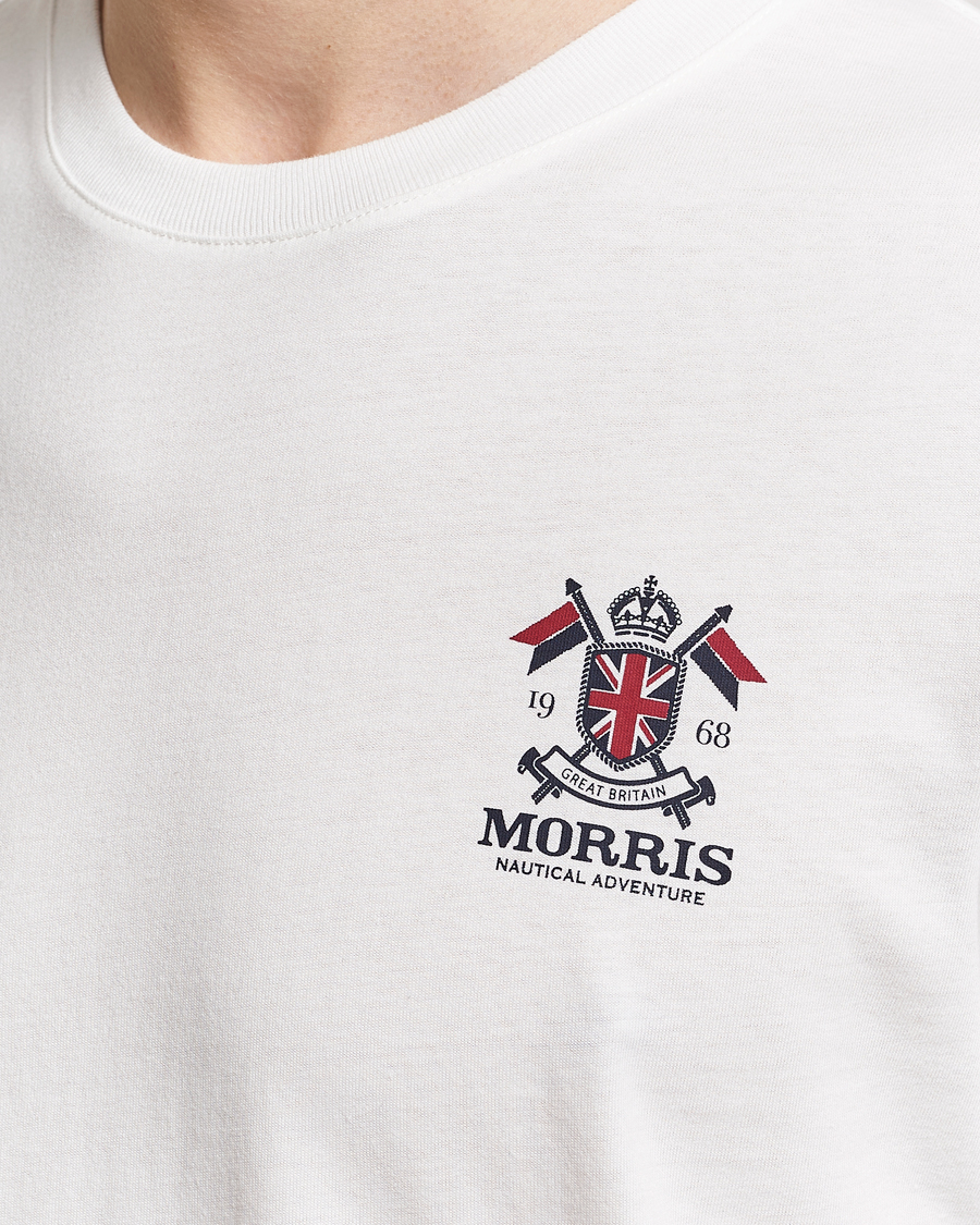 Herr | T-Shirts | Morris | Crew Neck Cotton T-Shirt Off White