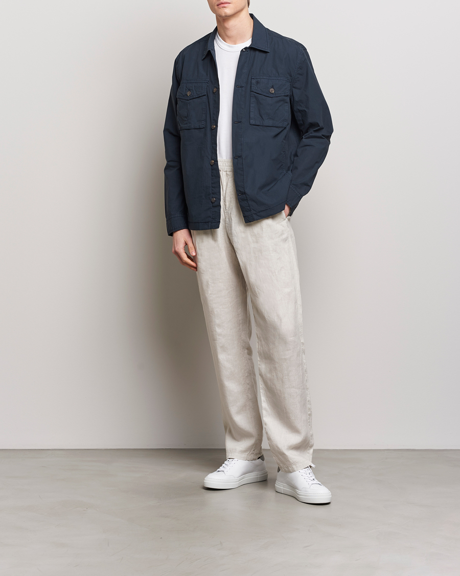 Herr | Jackor | Morris | Harrison Cotton Shirt Jacket Old Blue