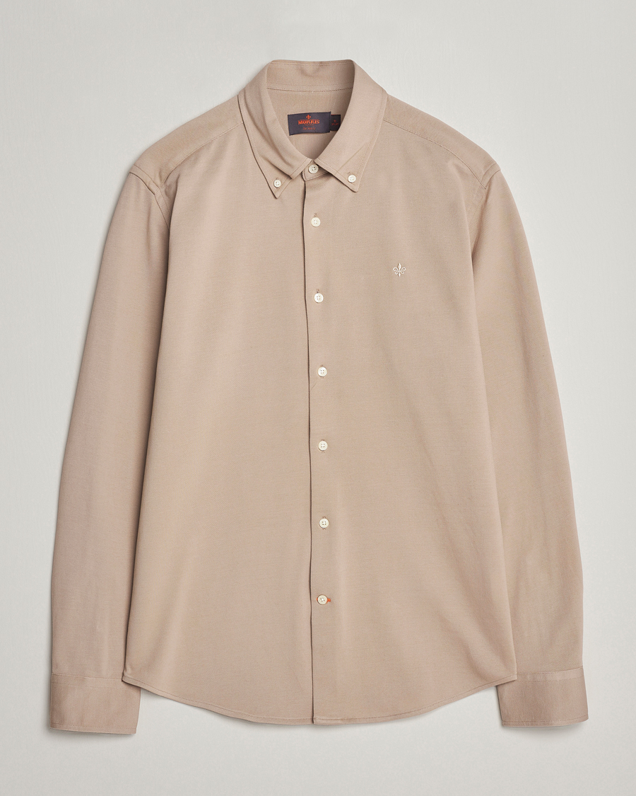 Herr | Skjortor | Morris | Eddie Slim Fit Pique Shirt Khaki