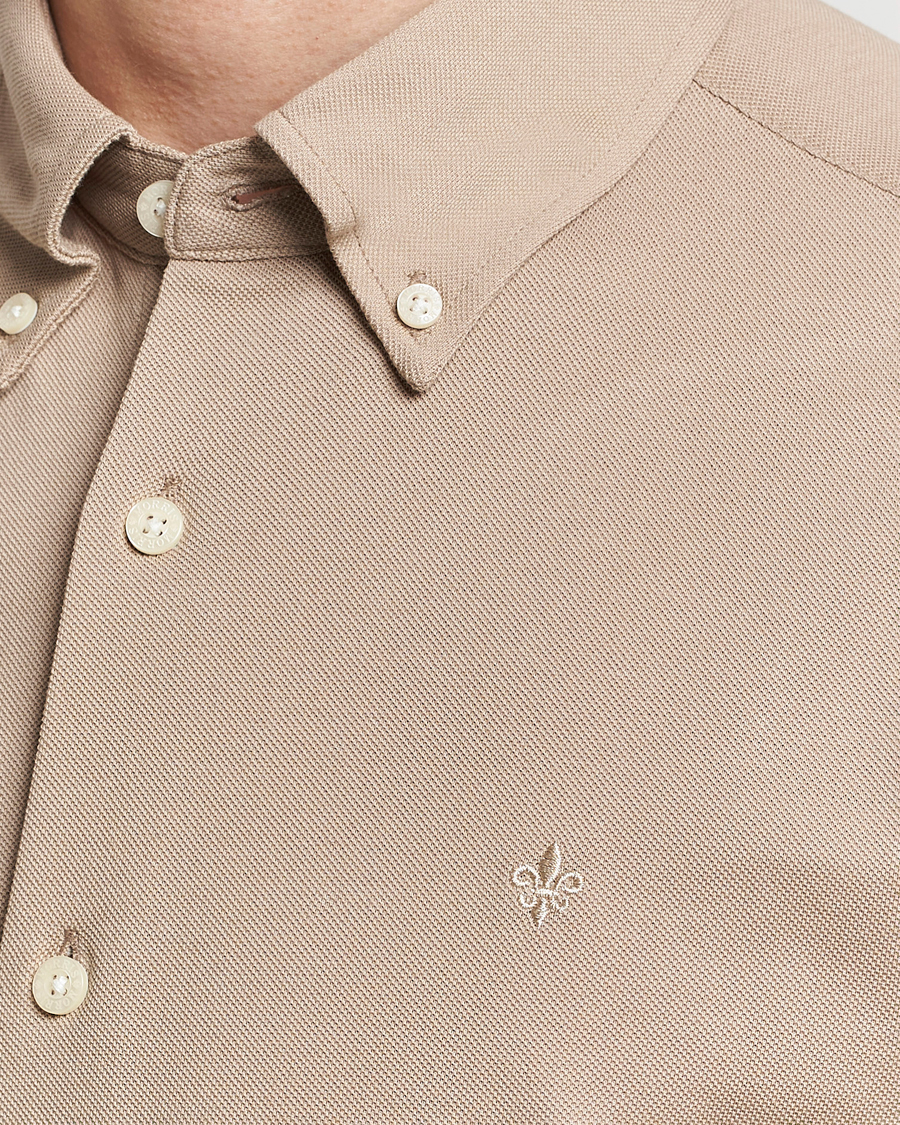 Herr | Skjortor | Morris | Eddie Slim Fit Pique Shirt Khaki