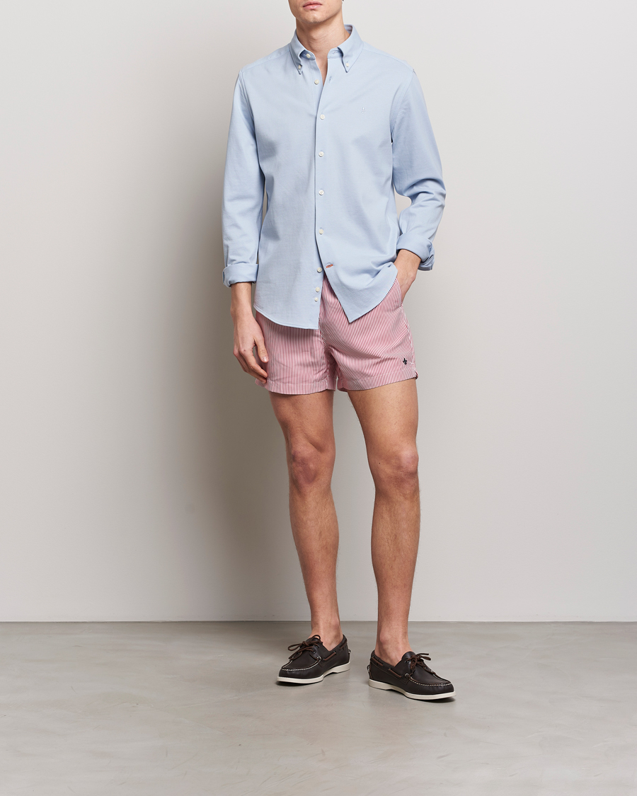 Herr | Skjortor | Morris | Eddie Slim Fit Pique Shirt Light Blue