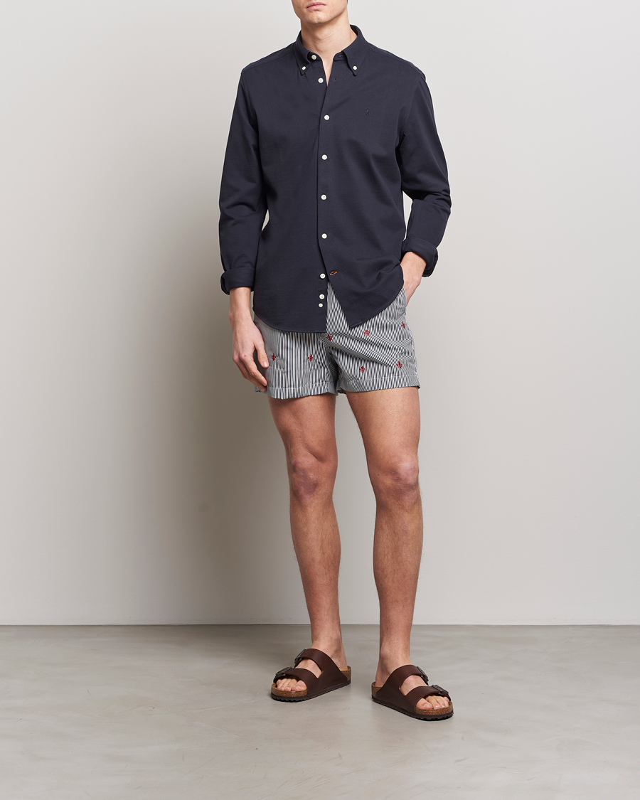 Herr | Skjortor | Morris | Eddie Slim Fit Pique Shirt Old Blue