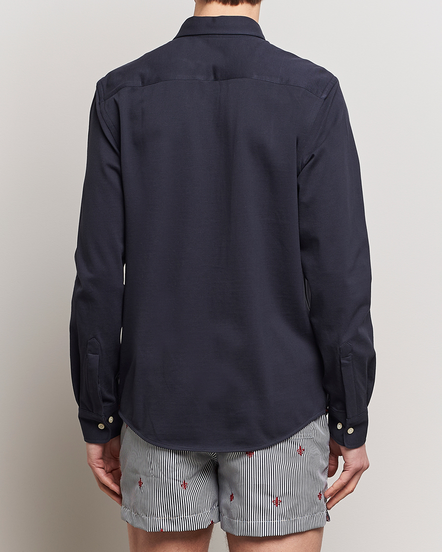 Herr | Skjortor | Morris | Eddie Slim Fit Pique Shirt Old Blue