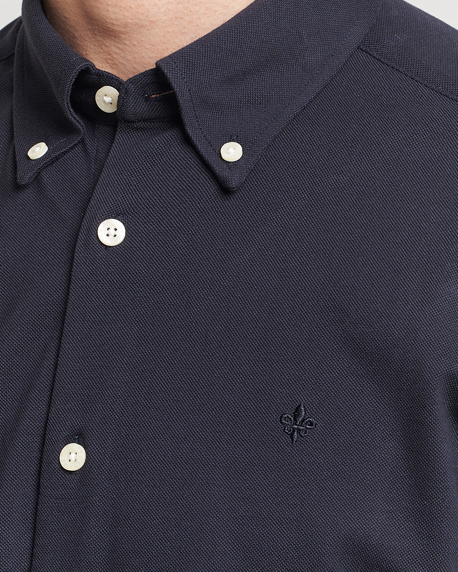 Herr | Skjortor | Morris | Eddie Slim Fit Pique Shirt Old Blue