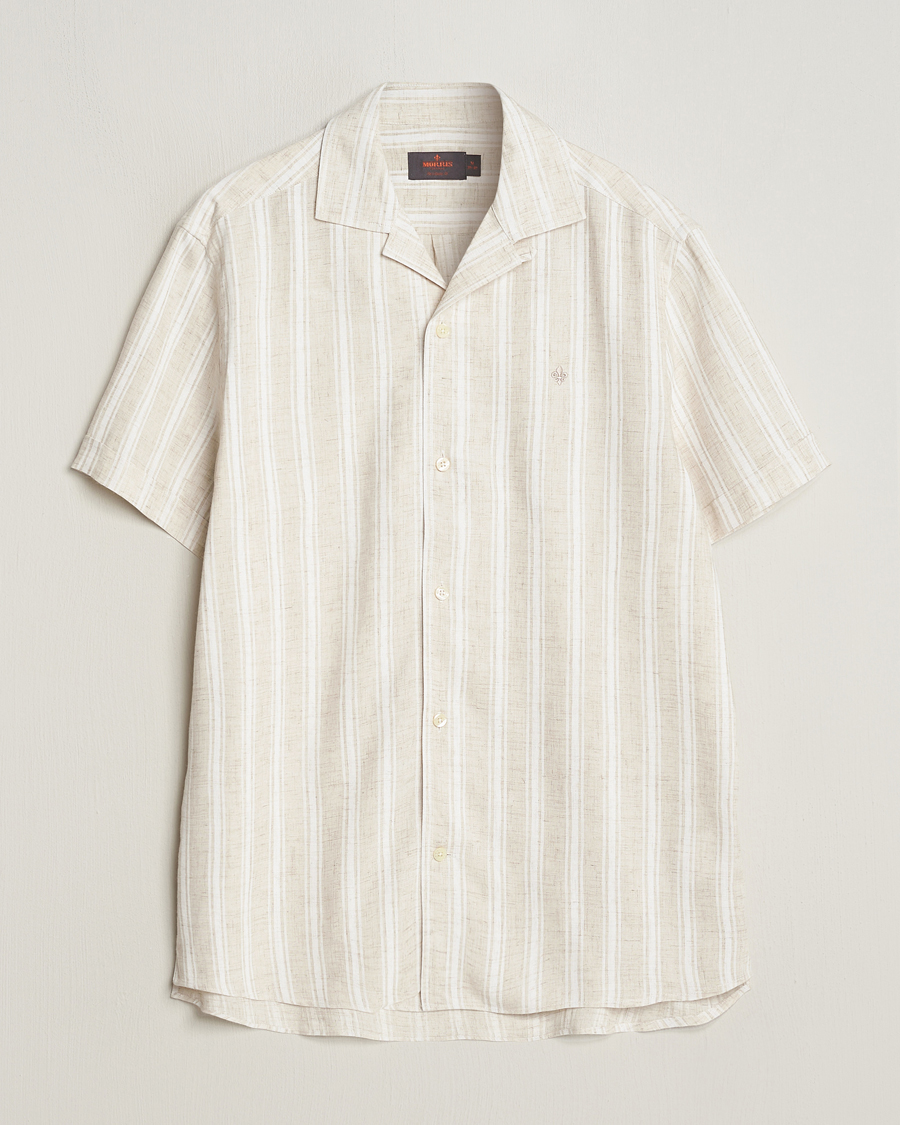 Herr | Skjortor | Morris | Printed Short Sleeve Shirt Off White