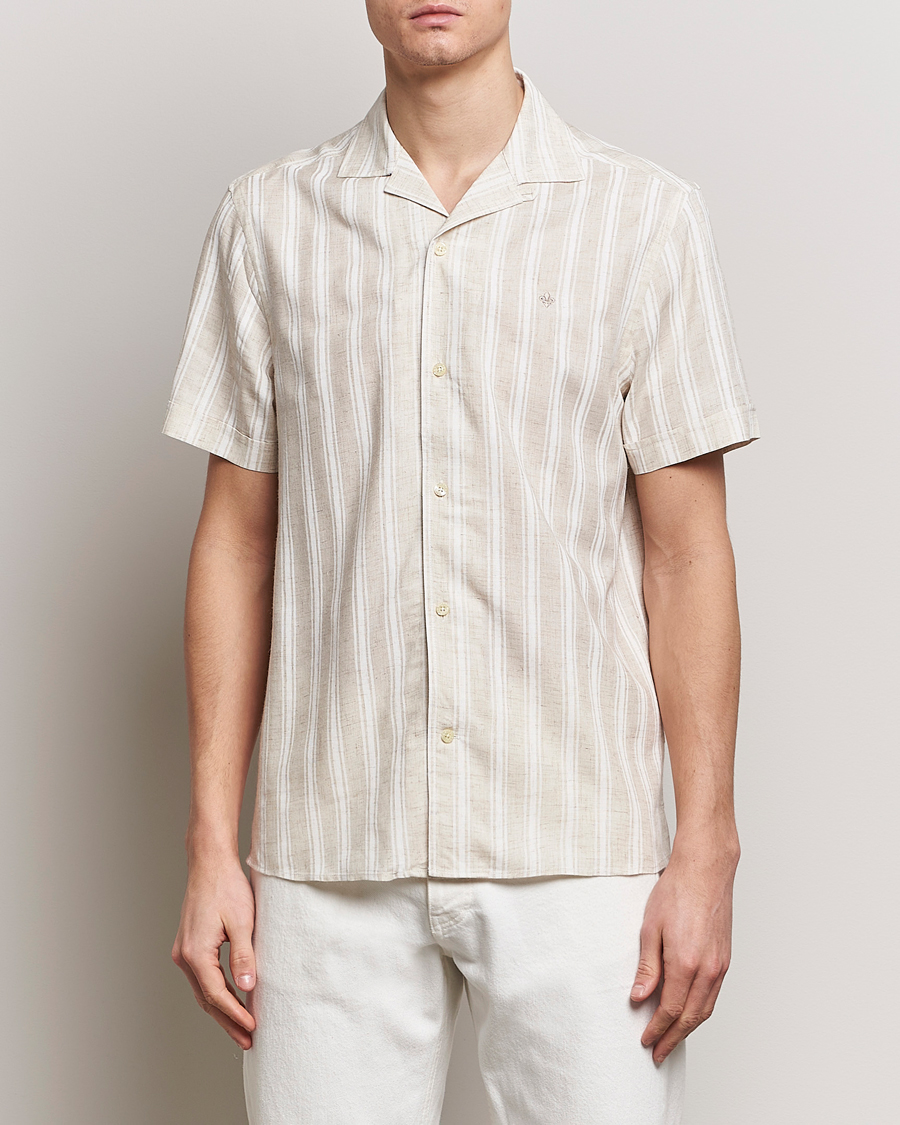Herr | Skjortor | Morris | Printed Short Sleeve Shirt Off White