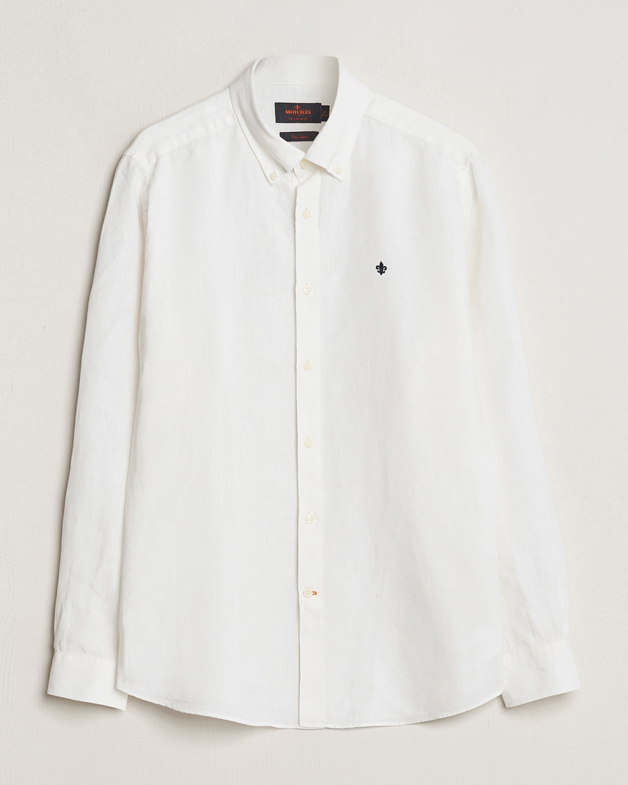 Herr | Skjortor | Morris | Douglas Linen Button Down Shirt White