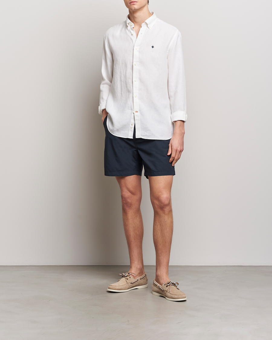 Herr | Skjortor | Morris | Douglas Linen Button Down Shirt White