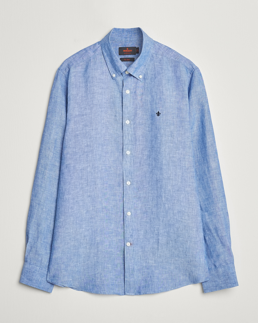 Herr | Skjortor | Morris | Douglas Linen Button Down Shirt Blue