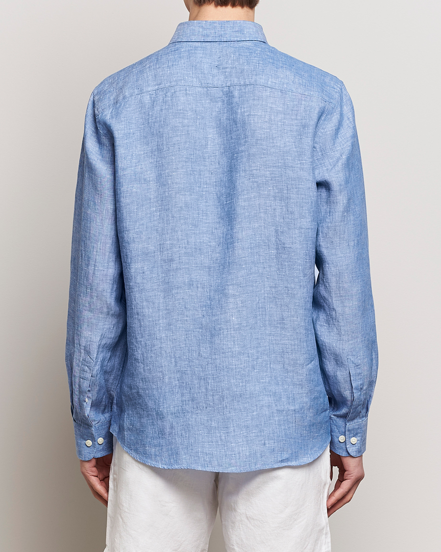 Herr | Skjortor | Morris | Douglas Linen Button Down Shirt Blue