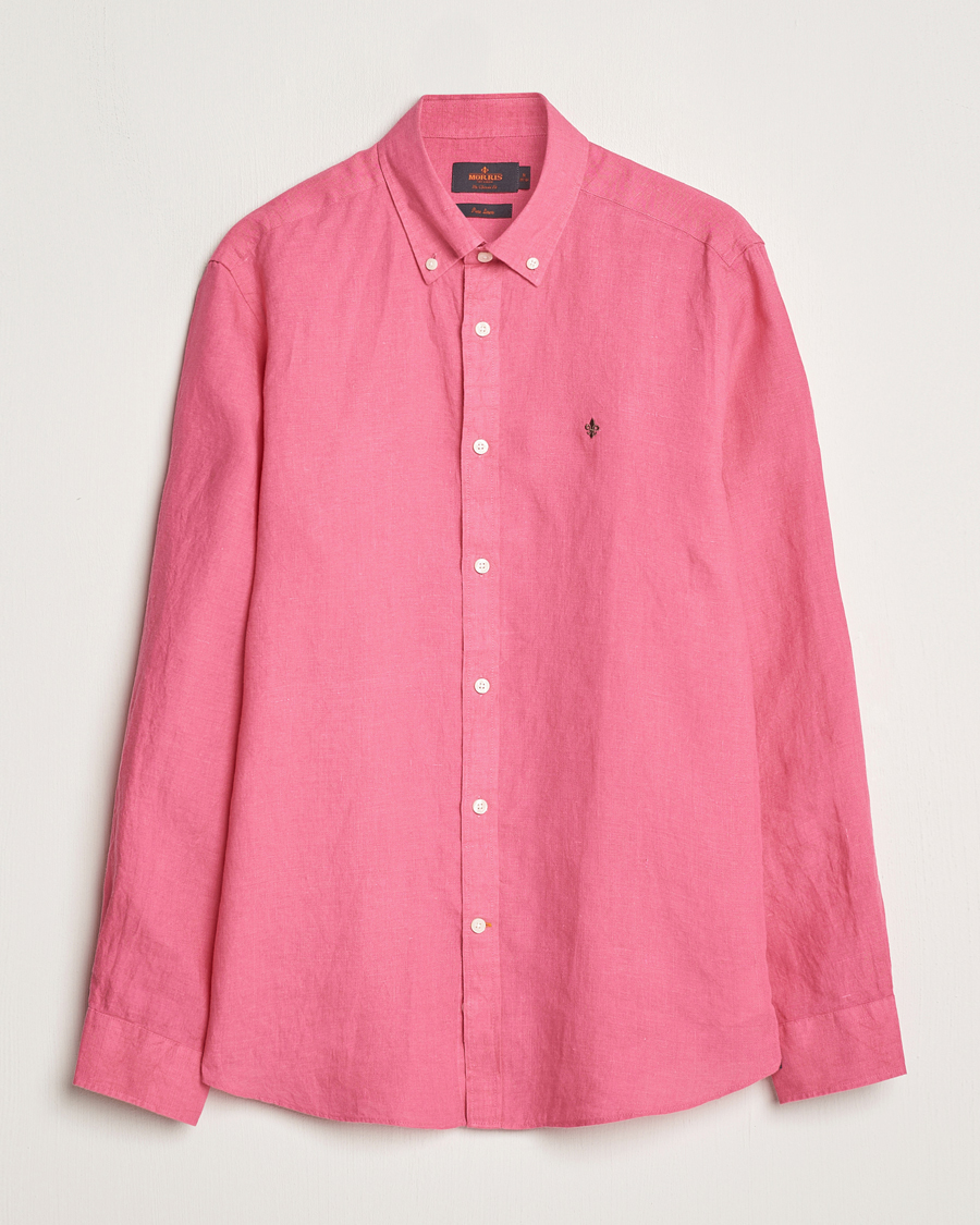 Herr | Skjortor | Morris | Douglas Linen Button Down Shirt Cerise