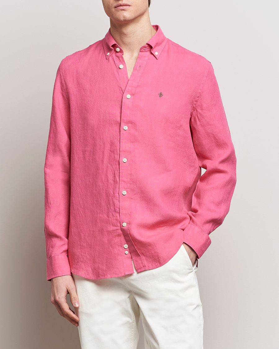 Herr | Avdelningar | Morris | Douglas Linen Button Down Shirt Cerise