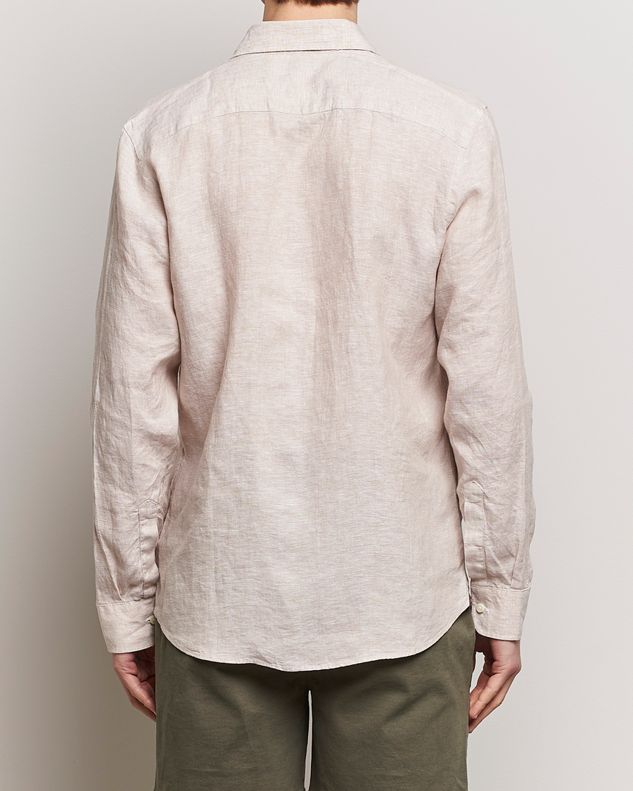 Herr | Skjortor | Morris | Slim Fit Linen Cut Away Shirt Khaki
