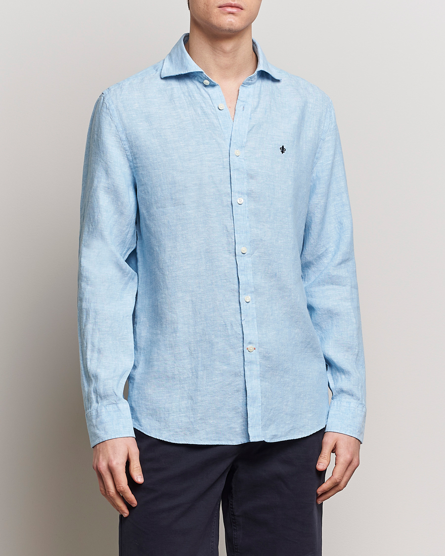 Herr | Senast inkommet | Morris | Slim Fit Linen Cut Away Shirt Light Blue