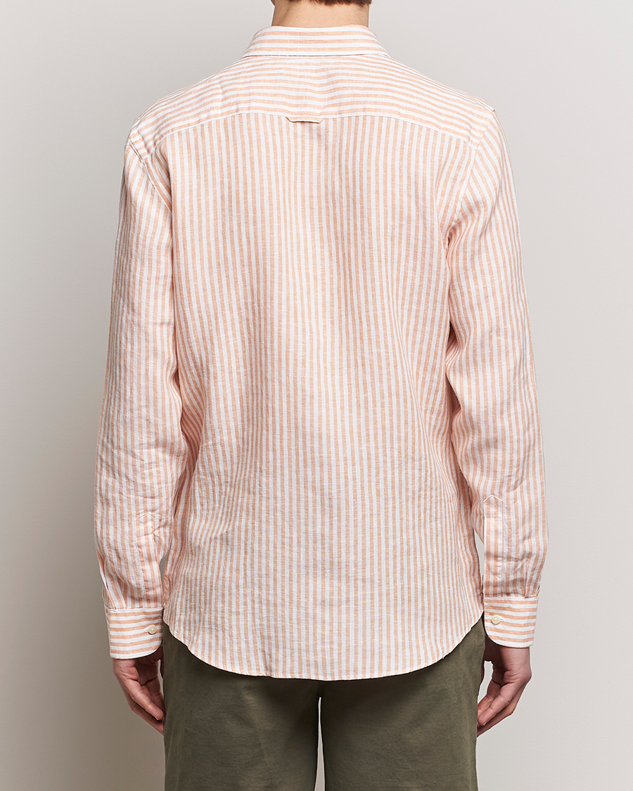 Herr | Skjortor | Morris | Douglas Linen Stripe Shirt Orange