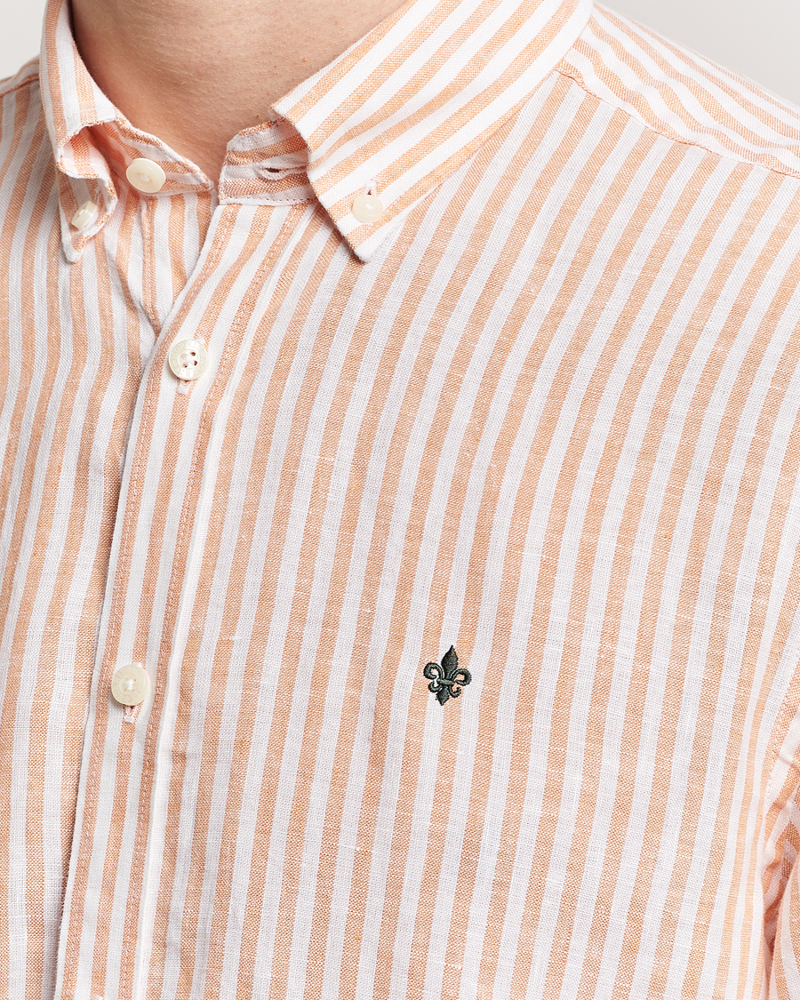 Herr | Skjortor | Morris | Douglas Linen Stripe Shirt Orange