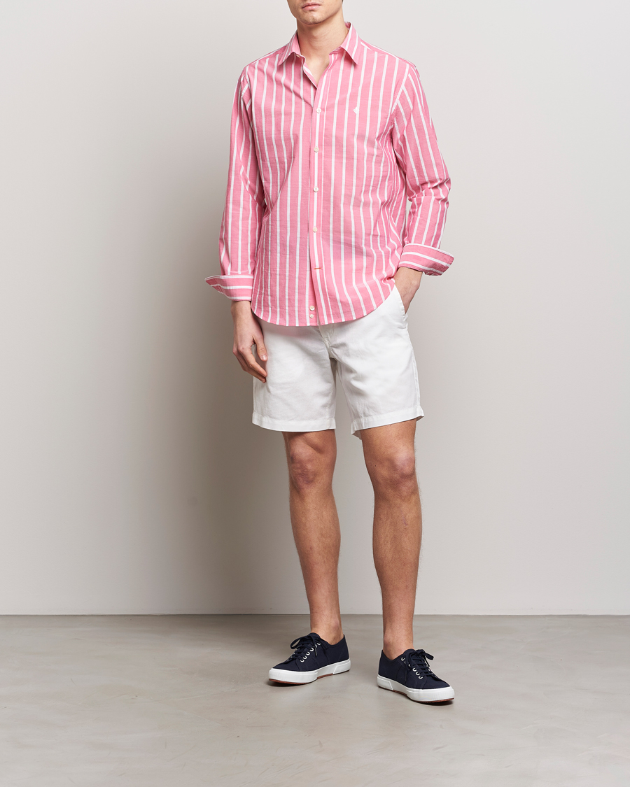 Herr | Skjortor | Morris | Summer Stripe Shirt Cerise