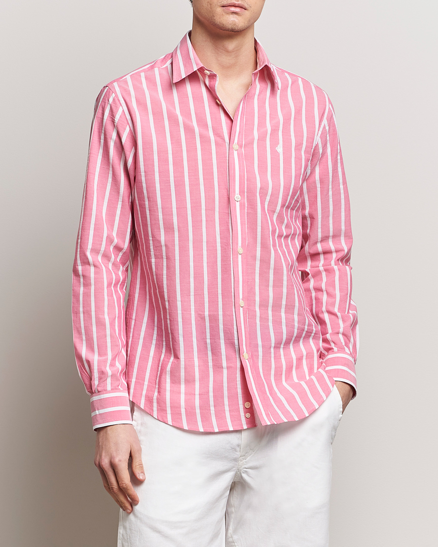 Herr | Morris | Morris | Summer Stripe Shirt Cerise