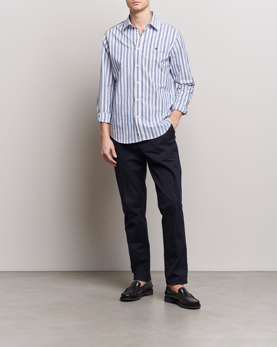 Herr | Skjortor | Morris | Summer Stripe Shirt Blue