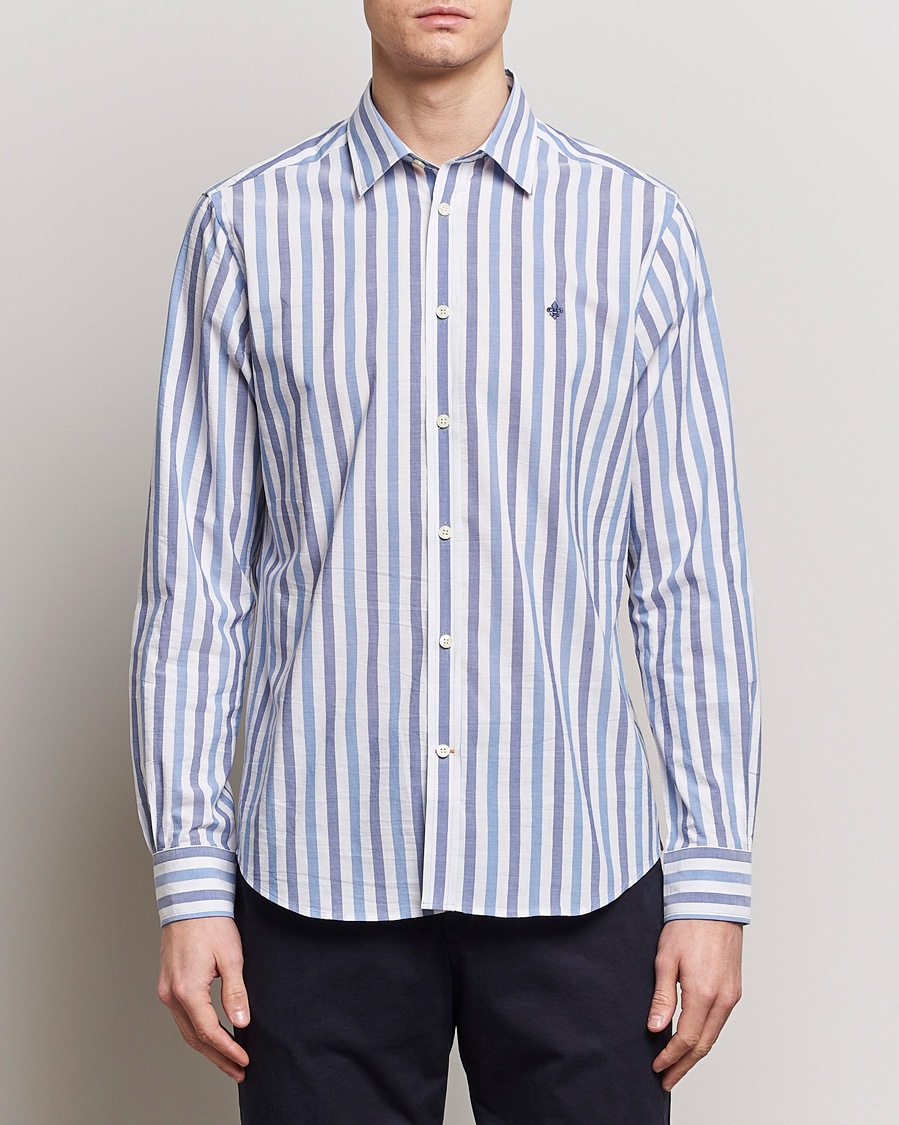 Herr | Skjortor | Morris | Summer Stripe Shirt Blue