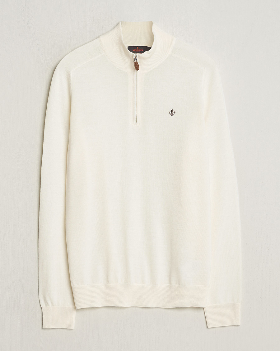 Herr | Tröjor | Morris | John Merino Half Zip Off White