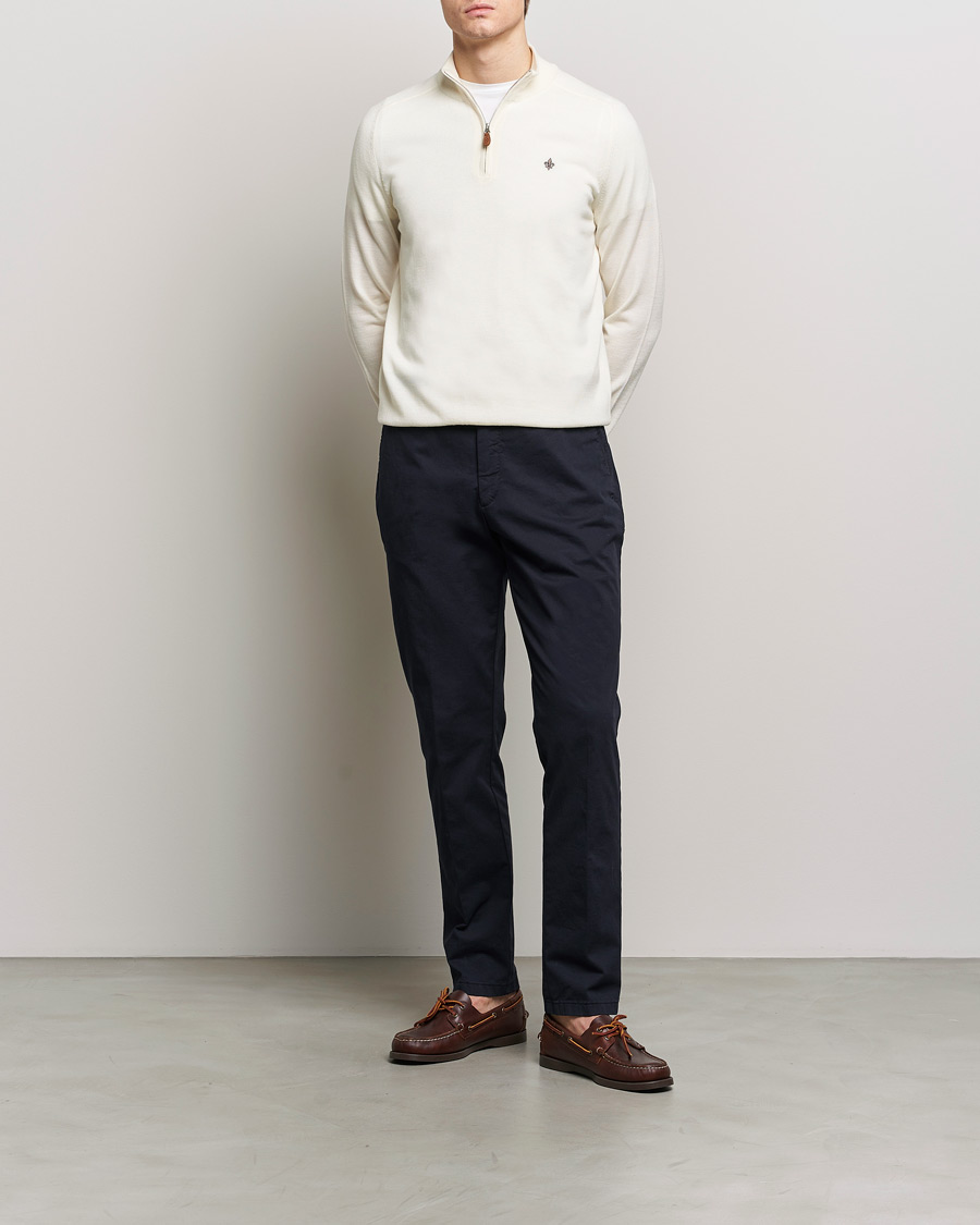 Herr | Tröjor | Morris | John Merino Half Zip Off White