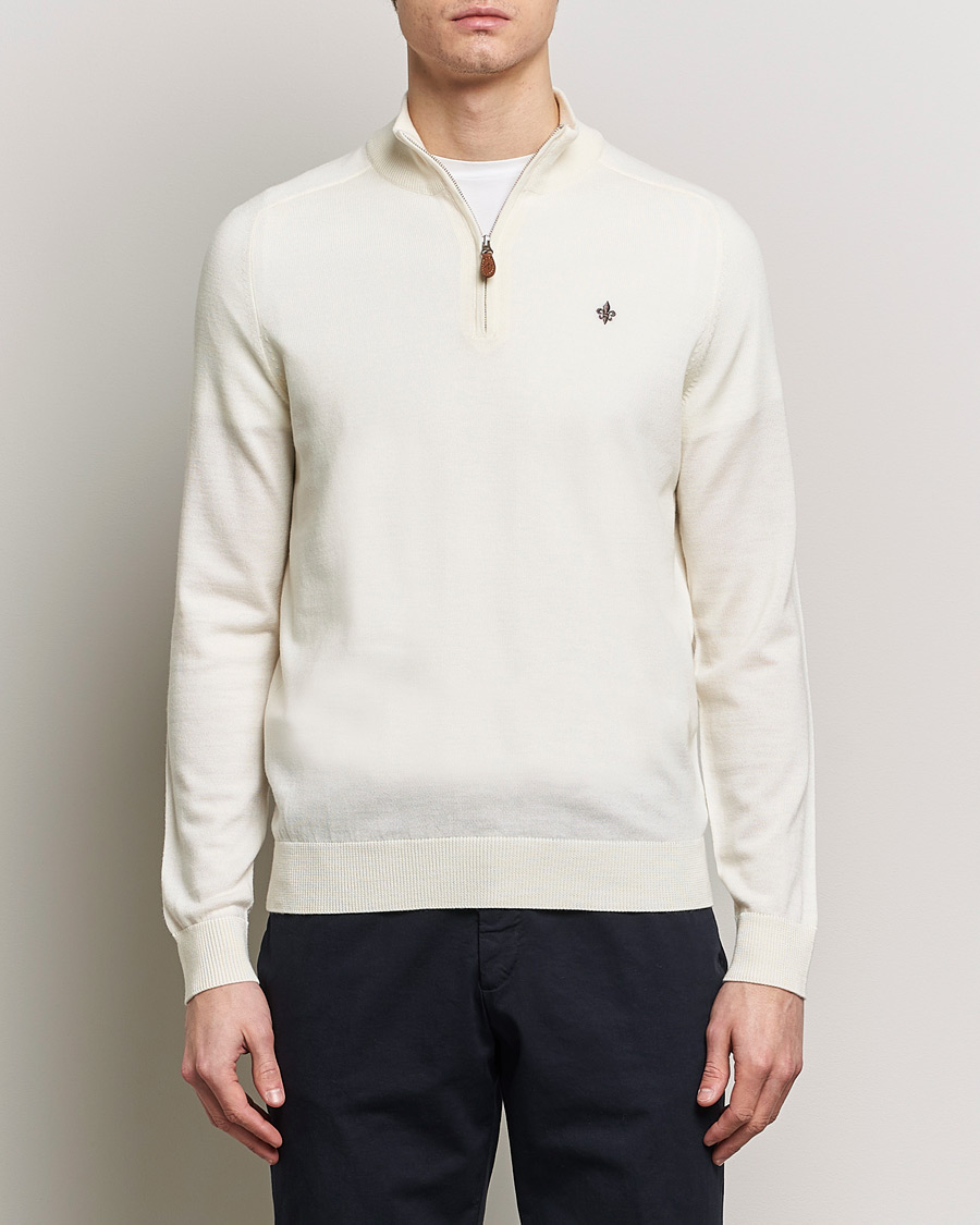 Herr | Kläder | Morris | John Merino Half Zip Off White