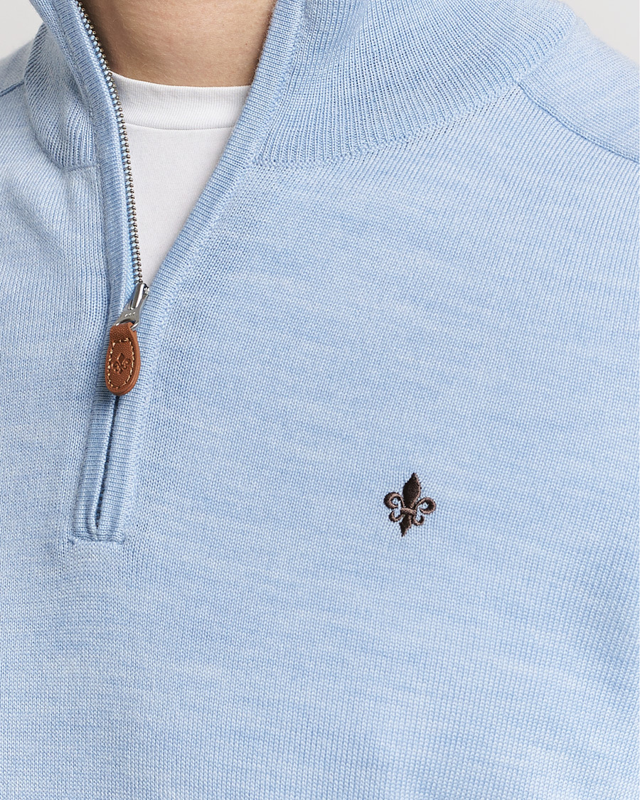 Herr | Tröjor | Morris | John Merino Half Zip Light Blue